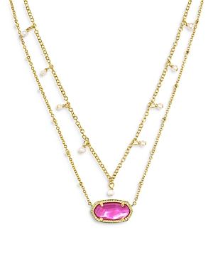 Shop Kendra Scott Elisa Cultured Pearl Multi Strand Necklace In 14k Gold Plated, 20 In Gold Azalea Illusion