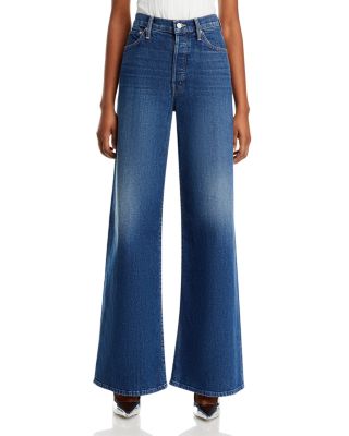 MOTHER The Ditcher Roller Sneak High Rise Wide Leg Jeans in