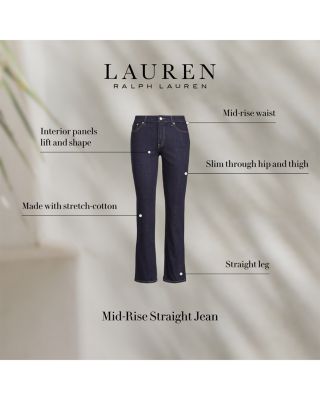 Mid-Rise Straight Jeans in Dark Rinse