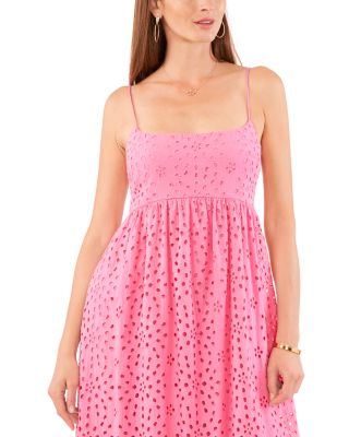 Scoop Neck Eyelet Maxi Dress