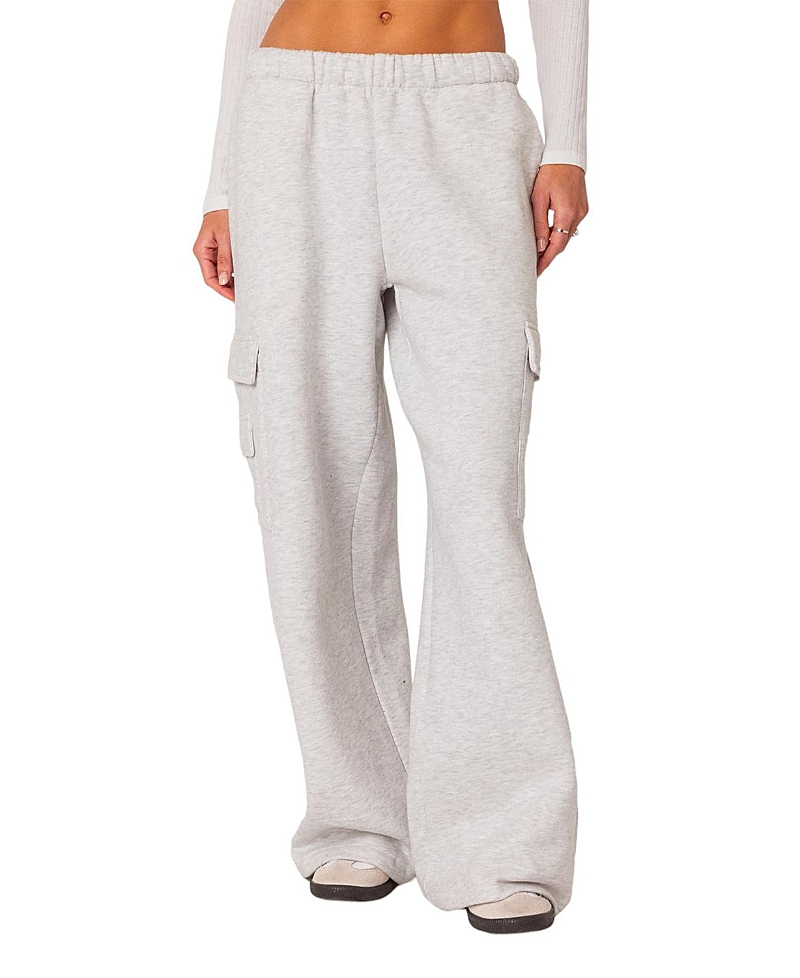 Edikted Wide Leg Cargo Sweatpants