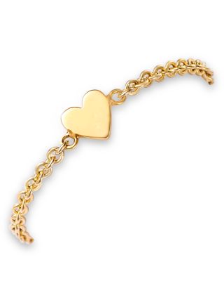 14K Yellow Gold Itty Bitty Symbols Heart Chain Ring
