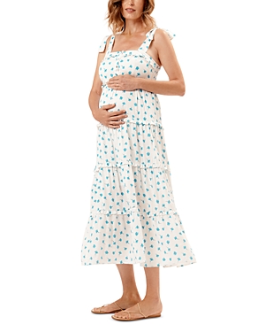 Nom Maternity Mara Floral Tie Shoulder Maxi Dress