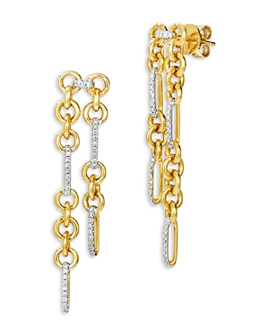 Shop Bloomingdale's Diamond Chain Link Drop Earrings In 14k Yellow Gold, 0.20 Ct. T.w.
