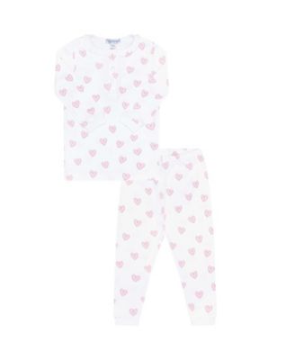 Girls' Pink Heart Print Pajama - Little Kid