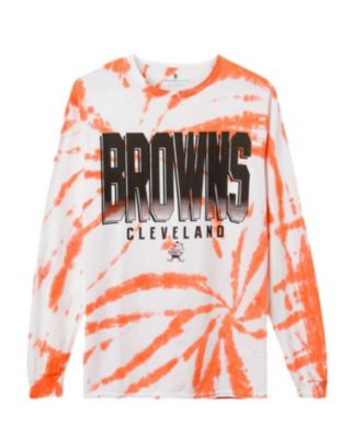 Junk Food Clothing - Unisex NFL Cleveland Browns Game Time Tie Dye Long Sleeve