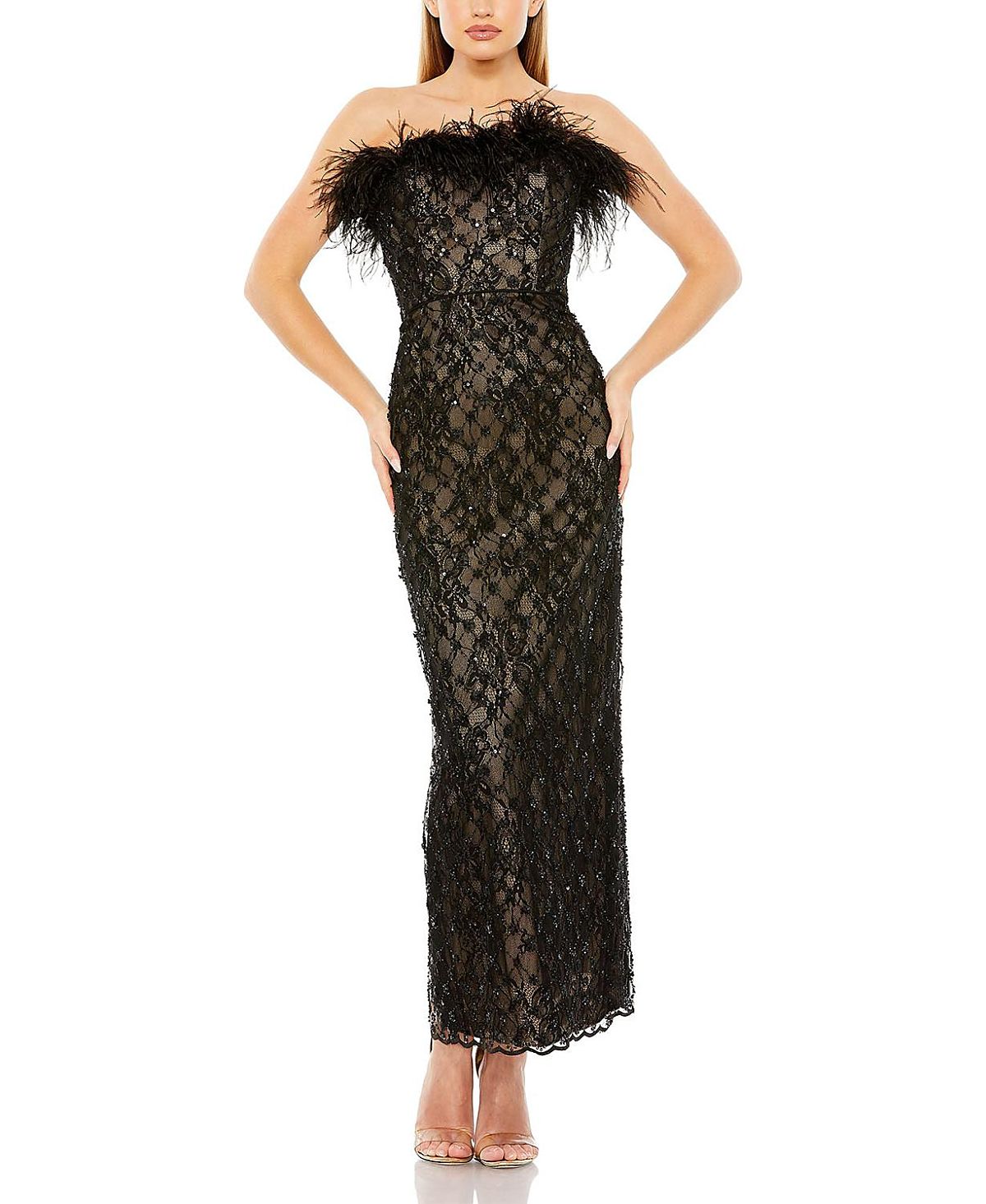 Mac Duggal Embellished Strapless Column Dress