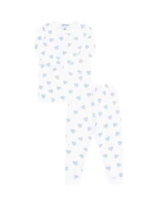 Girls' Pink Heart Print Pajama - Little Kid