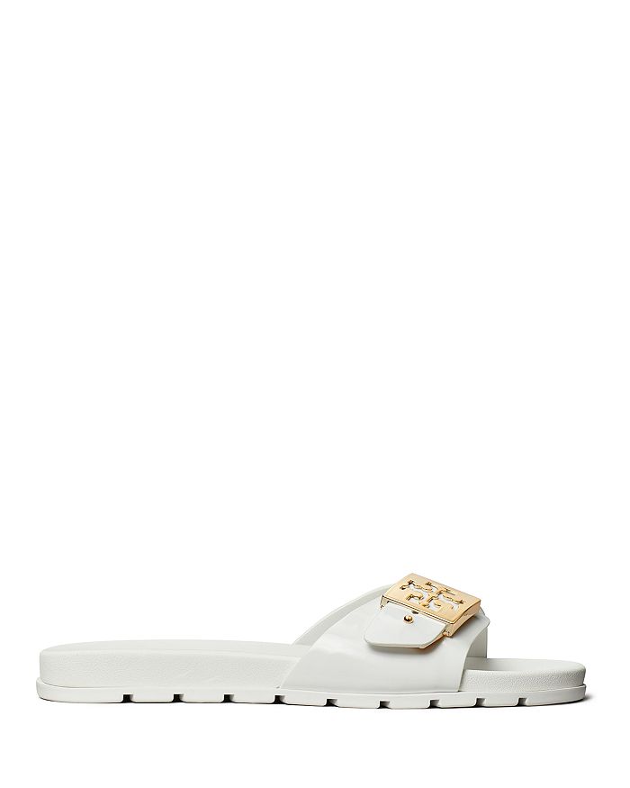 Shop Tory Burch Women's Slip On Buckled Slide Sandals In White