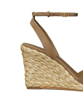 Tory Burch Women's Double T Ankle Strap Espadrille Wedge