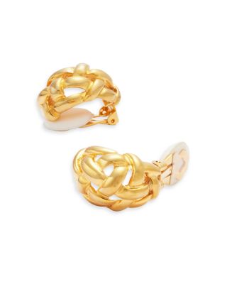 Weave Dome Clip On Earrings