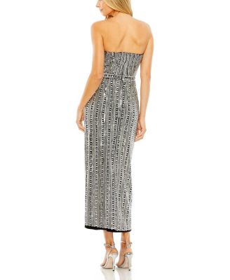 Embellished Strapless Column Dress