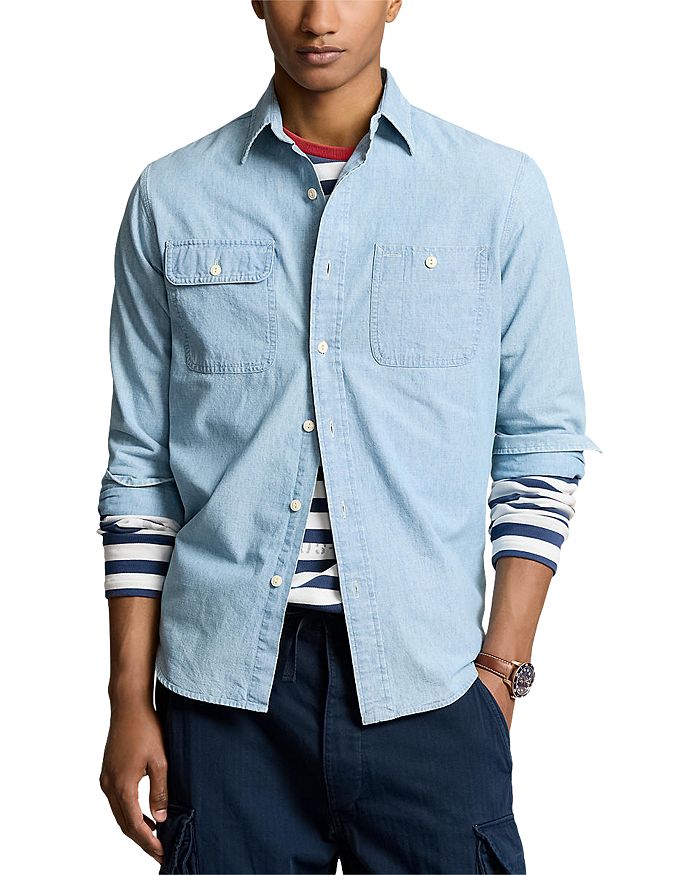 Polo Ralph Lauren Men's Classic Fit Cotton Workshirt Blue Size Large