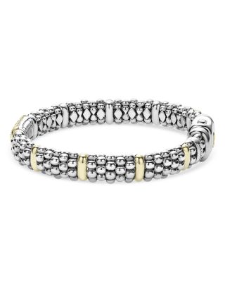 Lagos Caviar Oval Rope Bracelet with 18 Kt. Stations and Diamonds