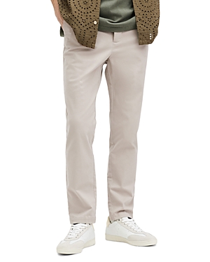 Shop Allsaints Walde Cotton Blend Skinny Chino Pants In Grey
