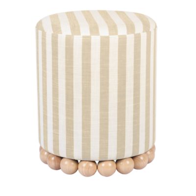 Dex Striped Linen Ottoman