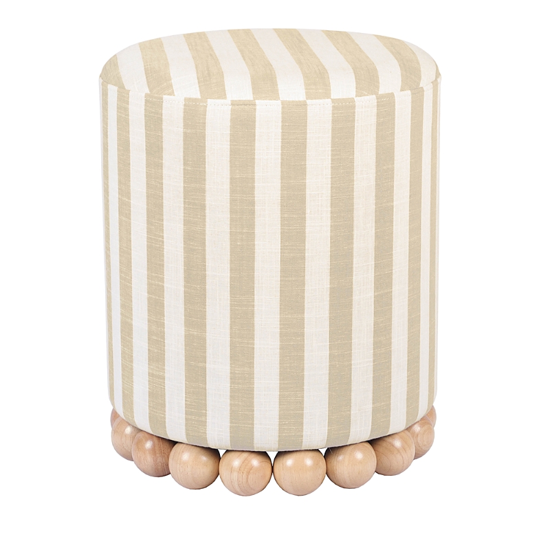 Tov Furniture Dex Striped Linen Ottoman In Sand