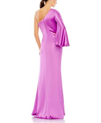 Satin Puff Sleeve Gown