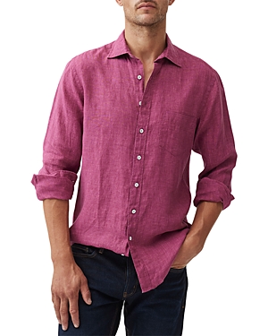 Shop Rodd & Gunn Coromandel Linen Shirt In Berry