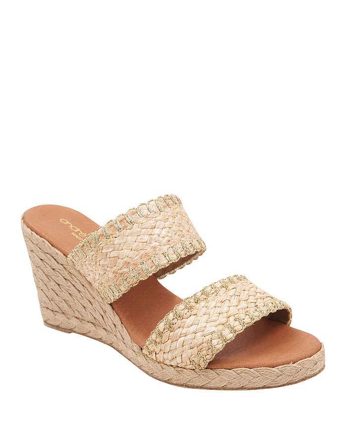 Andre Assous Women's Nolita Slip On Woven Strappy Espadrille Wedge