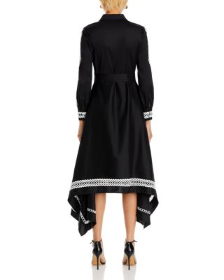 Handkerchief Hem Eyelet Trim Dress