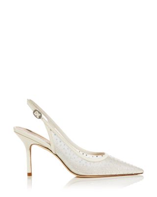 Stuart Weitzman Women's Emilia Mesh 85 Slingback High Heel