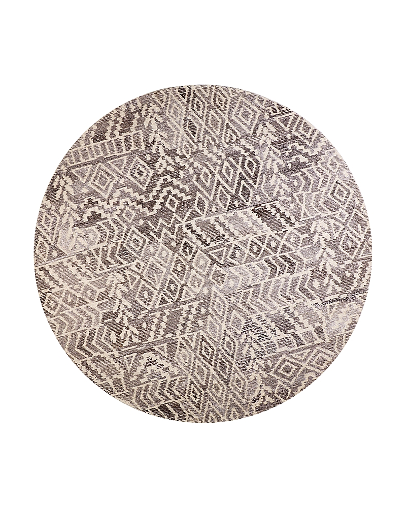 Feizy Asher 8638771f Round Area Rug, 8' X 8' In Gray White