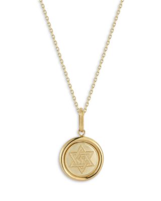 Bloomingdale's Fine Collection - Star of David Medallion Pendant Necklace in 14K Yellow Gold, 18"