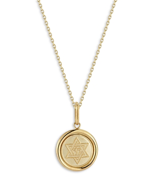Bloomingdale's Star of David Medallion Pendant Necklace in 14K Yellow Gold, 18