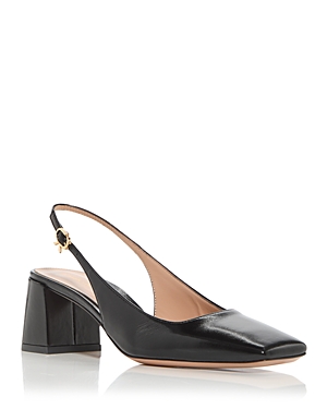 Shop Gianvito Rossi Women's Freeda Slingback Block Heel Pumps In Black