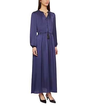The Kooples Plain Color Long Sleeve Maxi Dress