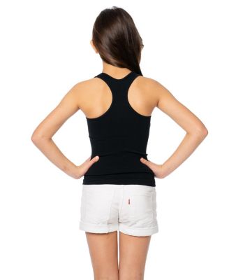 Girls' Ribbed Racer Back Tank Top - Big Kid