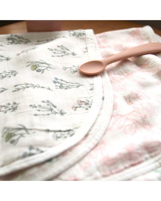 Silky Soft French Floral Burpy Bibs, Pack of 2