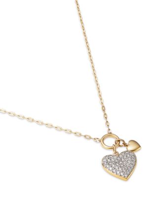 Diamond Heart Pendant Necklace in 14K Yellow Gold, 0.50 tcw