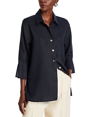 Shop Caroline Rose Breezy Tunic Shirt In Black