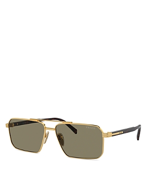 Iconic Plaque Rectangular Sunglasses, 61mm
