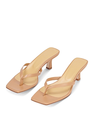 Shop Aeyde Women's Wilma Square Toe Mid Heel Sandals In Hazelnut