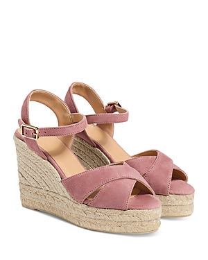 Shop Castaã±er Women's Blaudell Crossover Strap Espadrille Wedge Platform Sandals In Marsala