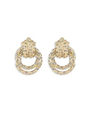 Shop Ettika Only Royalty Pave Doorknocker Drop Earrings In Gold