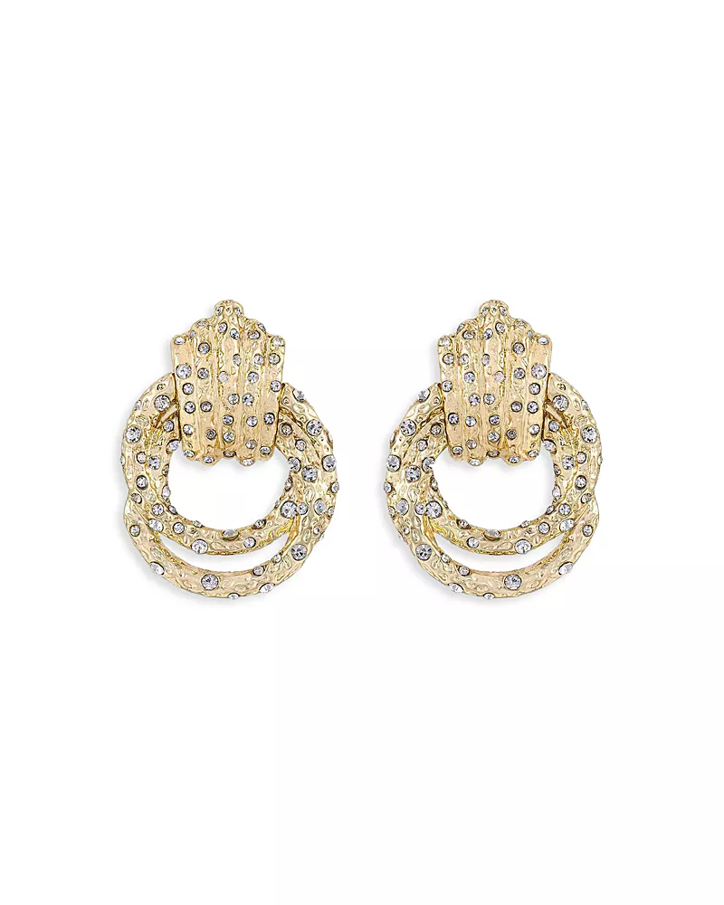 Ettika Only Royalty Pave Doorknocker Drop Earrings