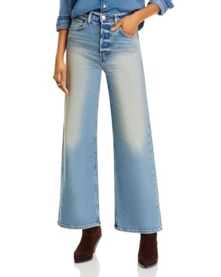 RE/DONE - High Rise Ankle Wide Leg Jeans in Bellarosa
