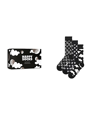 Shop Happy Socks Monochrome Crew Sock Gift Set - 3 Pk. In Black