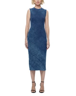 Hervé Léger - The Savannah Sleeveless Denim Bandage Midi Dress