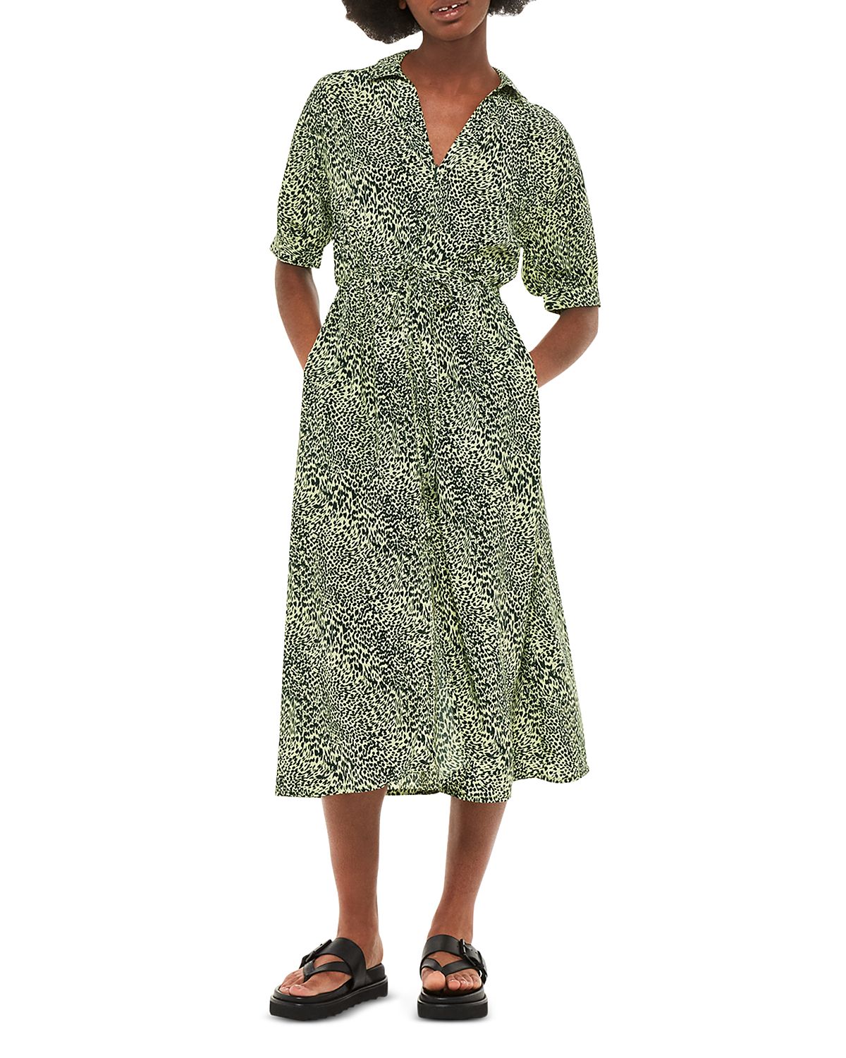 Whistles Diagonal Leopard Print Dress