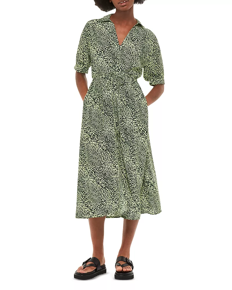 Whistles Diagonal Leopard Print Dress