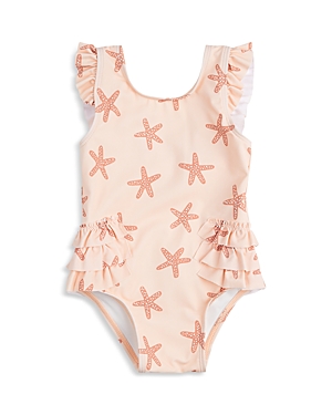 Firsts by petit lem Girls' Starfish Print One Piece Swimsuit - Baby