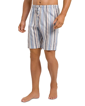 Shop Hanro Night & Day Stripe Pajama Shorts In Canvas Stripe