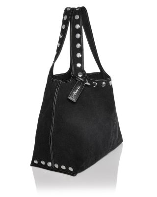 Washed Denim Hobo Market Tote Bag