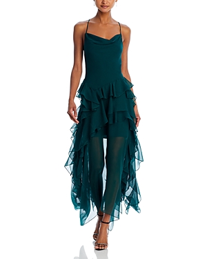 Shop Jason Wu Collection Silk Chiffon Gown In Seagreen