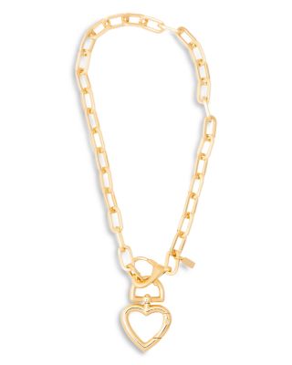 Kenneth Jay Lane - Heart Pendant Necklace, 18"